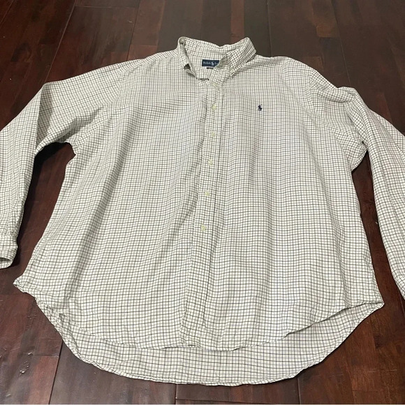 Ralph Lauren Long Sleeve Button Up Men’s XXL Off White With Stripes - Picture 2 of 7